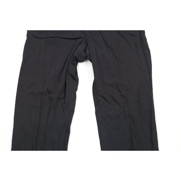 NOS Vintage 50s Streetwear Mens 33x34 Rayon Gabardine Dress Pants Trousers Navy - Picture 3 of 13